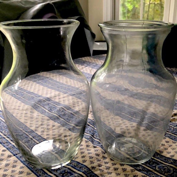 Two glass vases  8 inch high - Picture 1 of 3